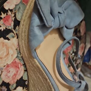 Forever 21 Light Blue Espadrille Wedge Sandals with Bow